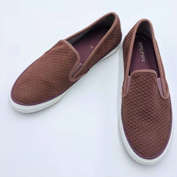 Sperry Top-Sider STS82728 Seaside Mauve Embossed Slip-On Sneaker Women's 7.5 M - Picture 10 of 11